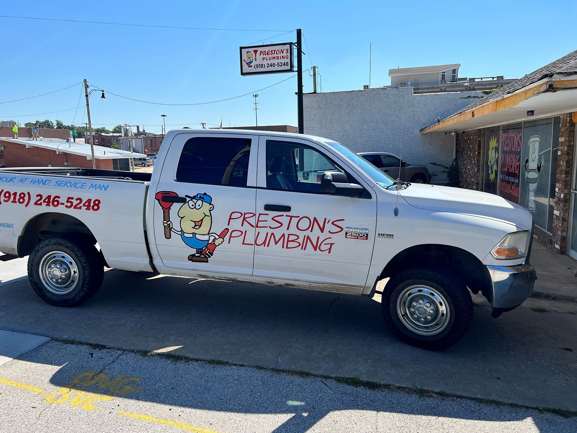 Preston's Plumbing Service Truck