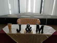 Table with initials 