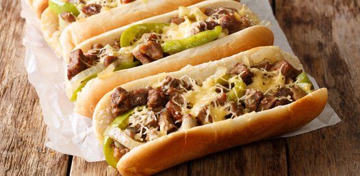Meat subs with bell peppers