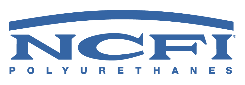NCFI Polyurethanes logo in blue with an arch,