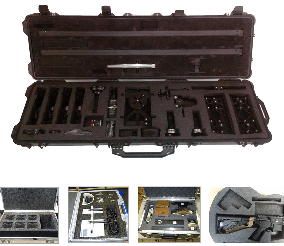 tools arranged in a black plastic case