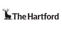 The Hartford logo: black silhouette of a deer with antlers beside the company name in black text.