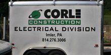 Corle Construction signage