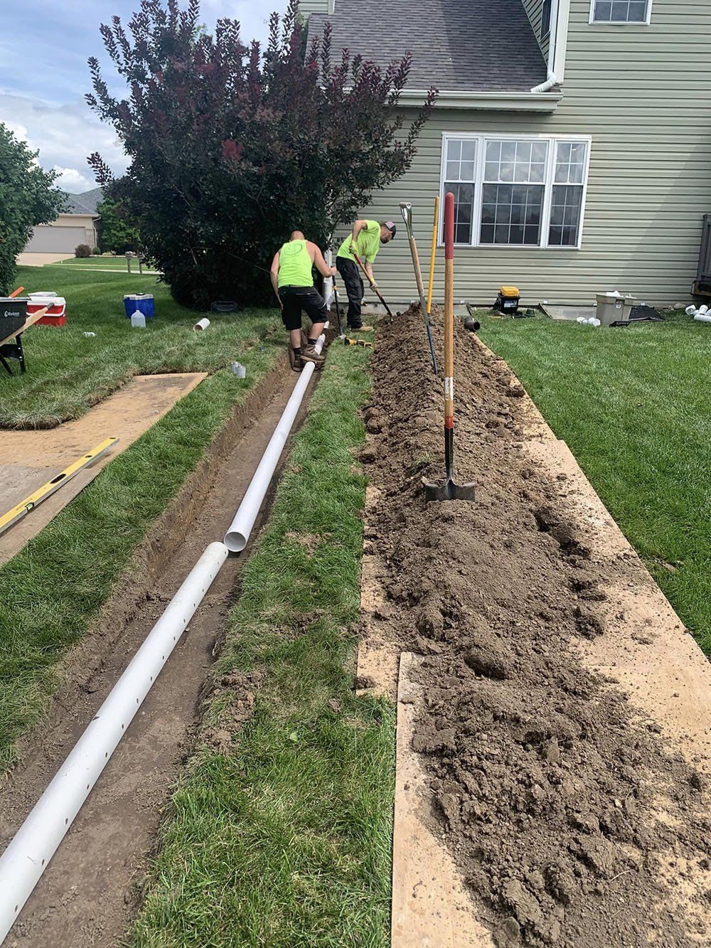 drain tile exterior installation