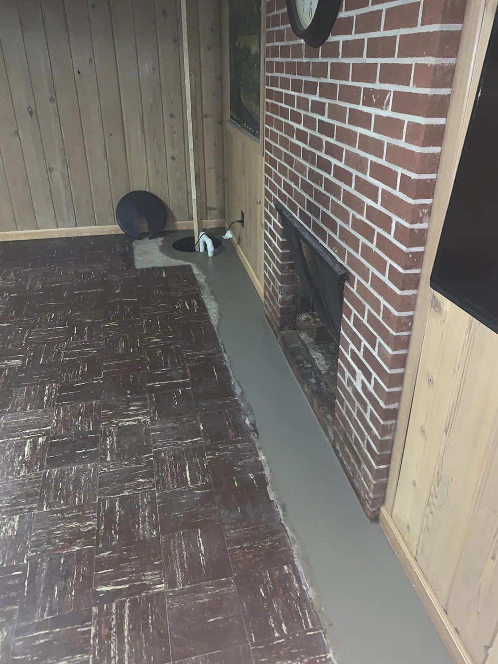 drain tile and sump pump interior