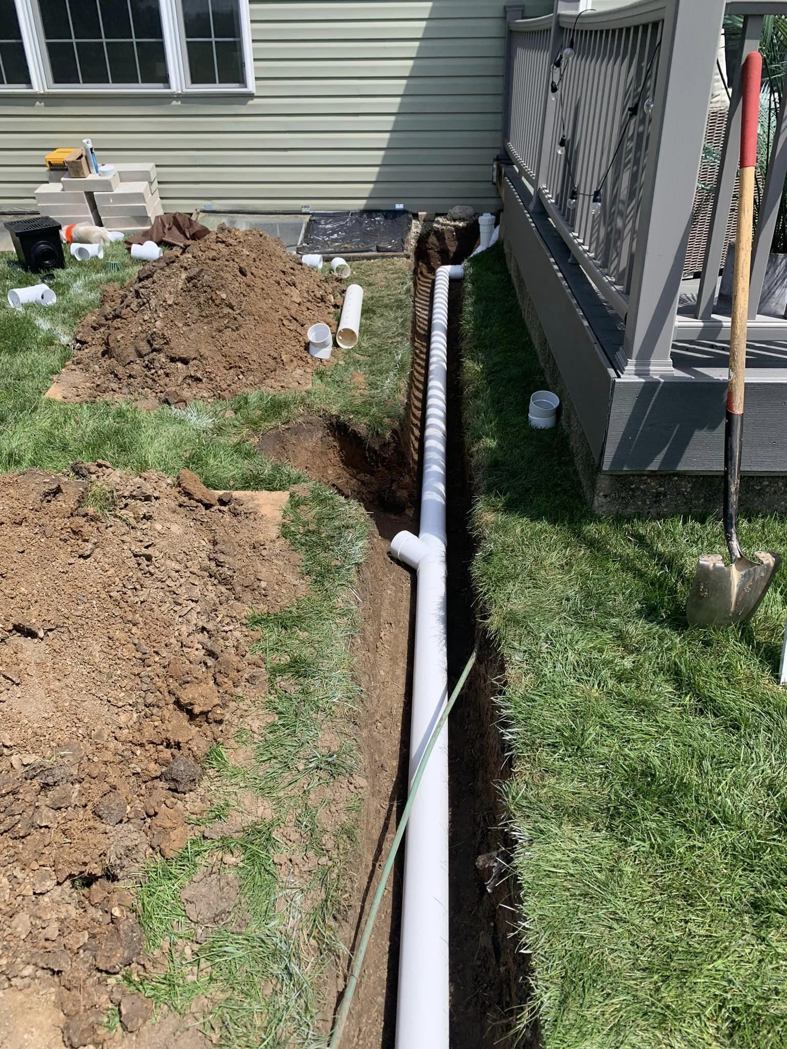 Downspout and surface drainage