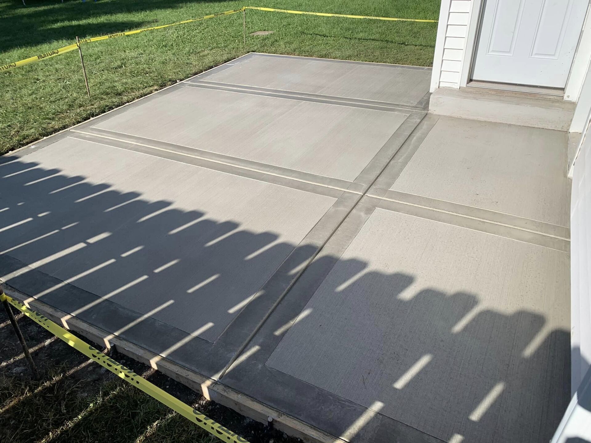 Sidewalk patio installation