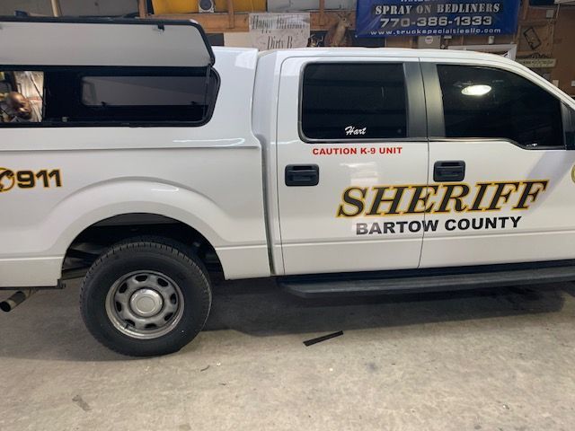 White Bartow County Sheriff pickup truck with 