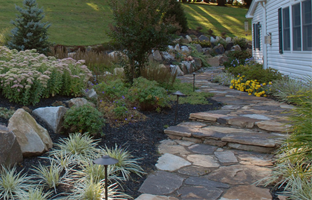 Residential stone walkway / residential landscaping | Dedham, MA  | San Marino Landscaping & Construction Group | 781-329-5433