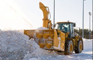 Yellow snow removal truck / snow removal | Dedham, MA  | San Marino Landscaping & Construction Group | 781-329-5433
