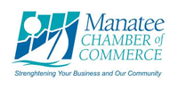 Manatee Chamber of Commerce logo with teal and white graphic and tagline “Strengthening Your Business and Our Community”