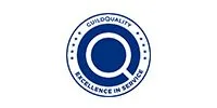 GuildQuality logo in blue and white, with