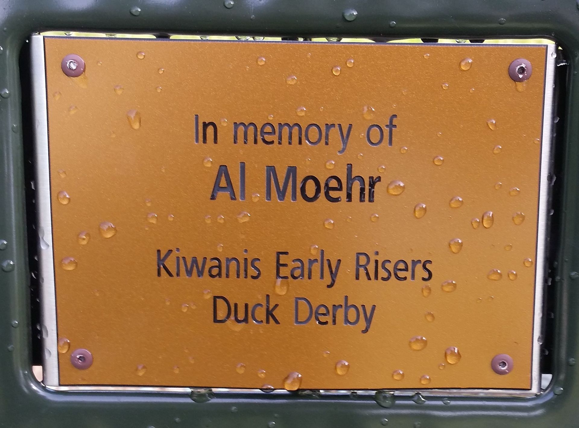 In memory of al moehr kiwanis early risers duck derby