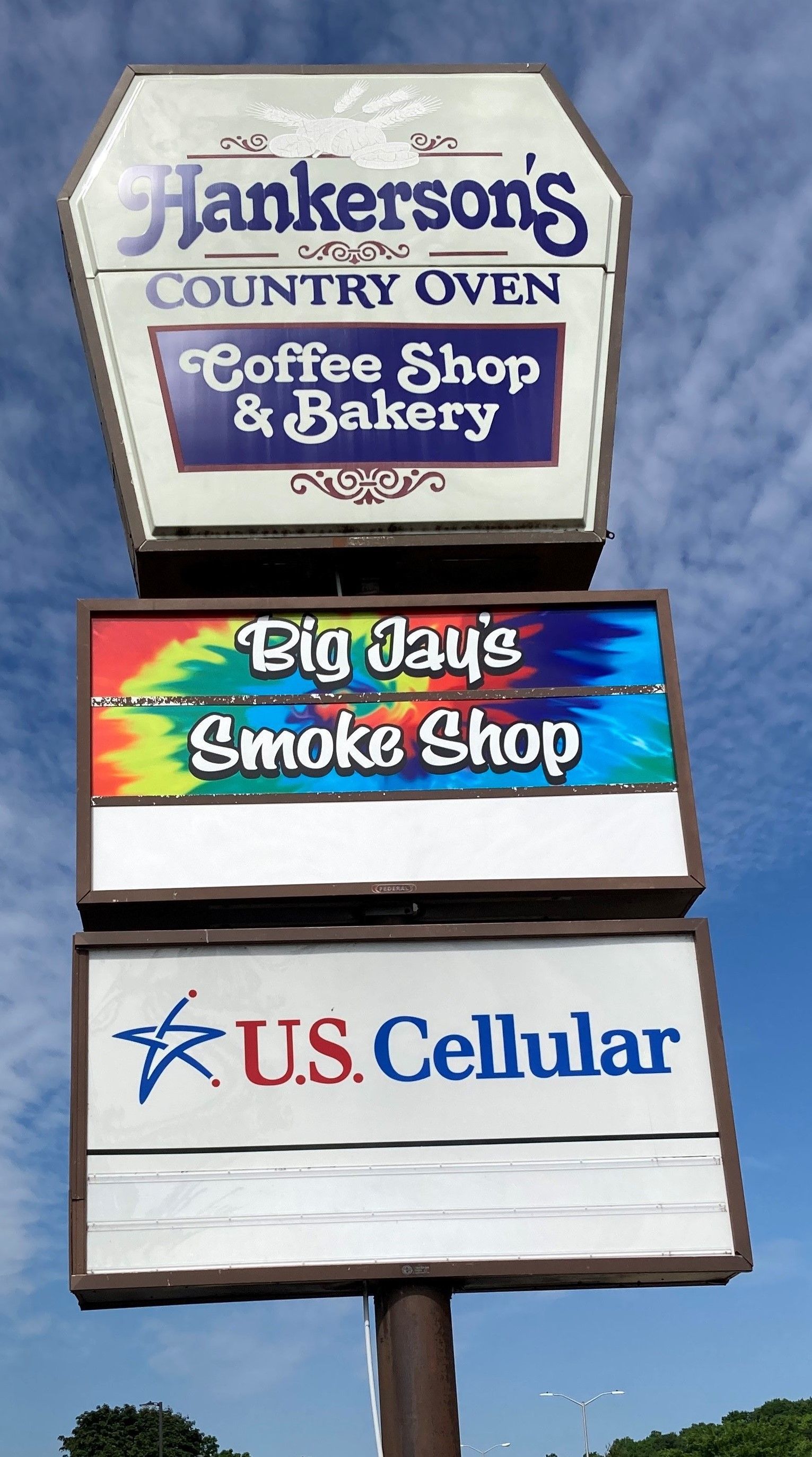 A sign for hankerson's country oven coffee shop and bakery