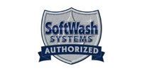 SoftWash Systems authorized badge logo in blue and gray