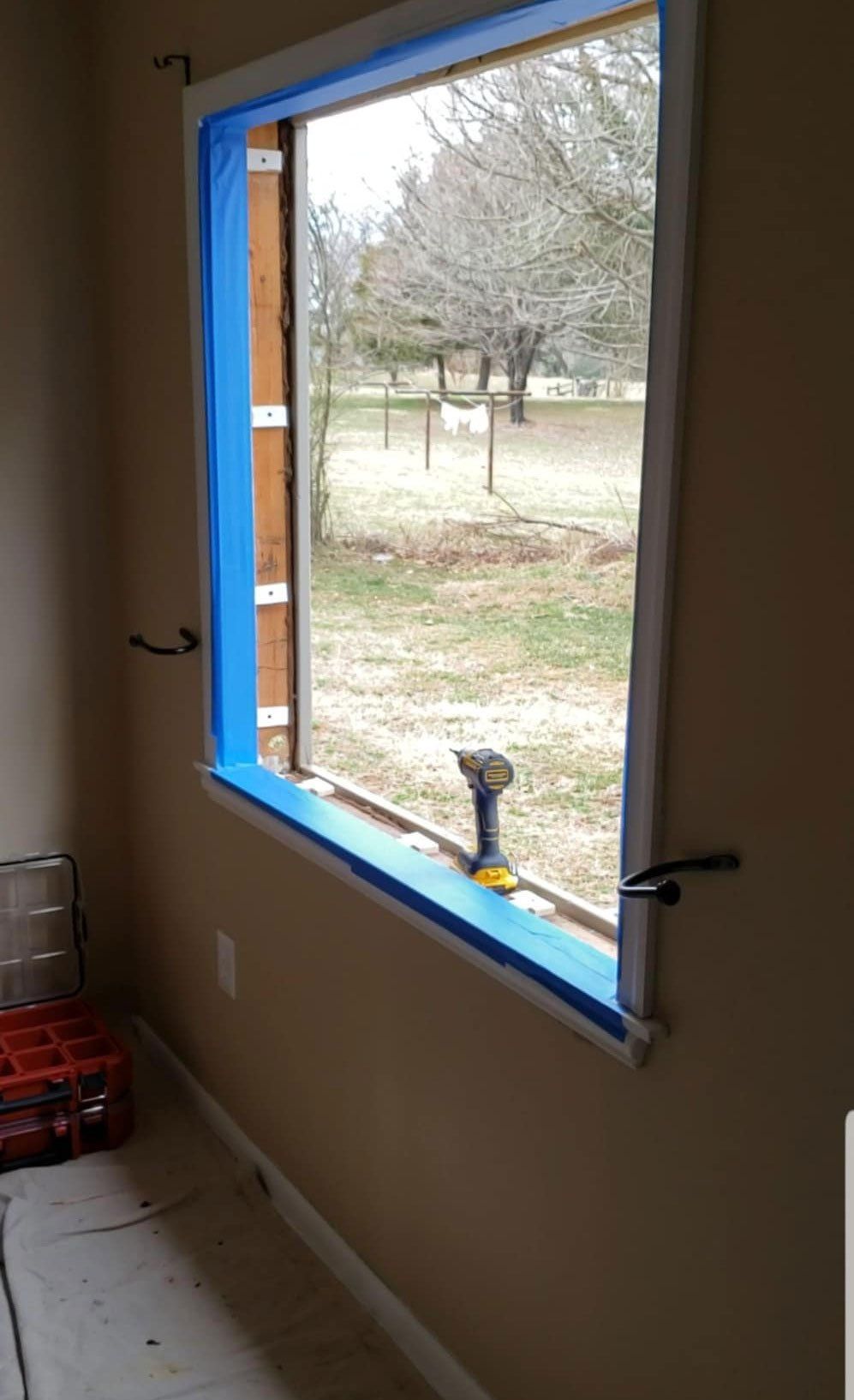 Glass window installation