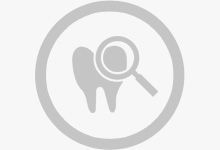 Teeth with magnifier vector