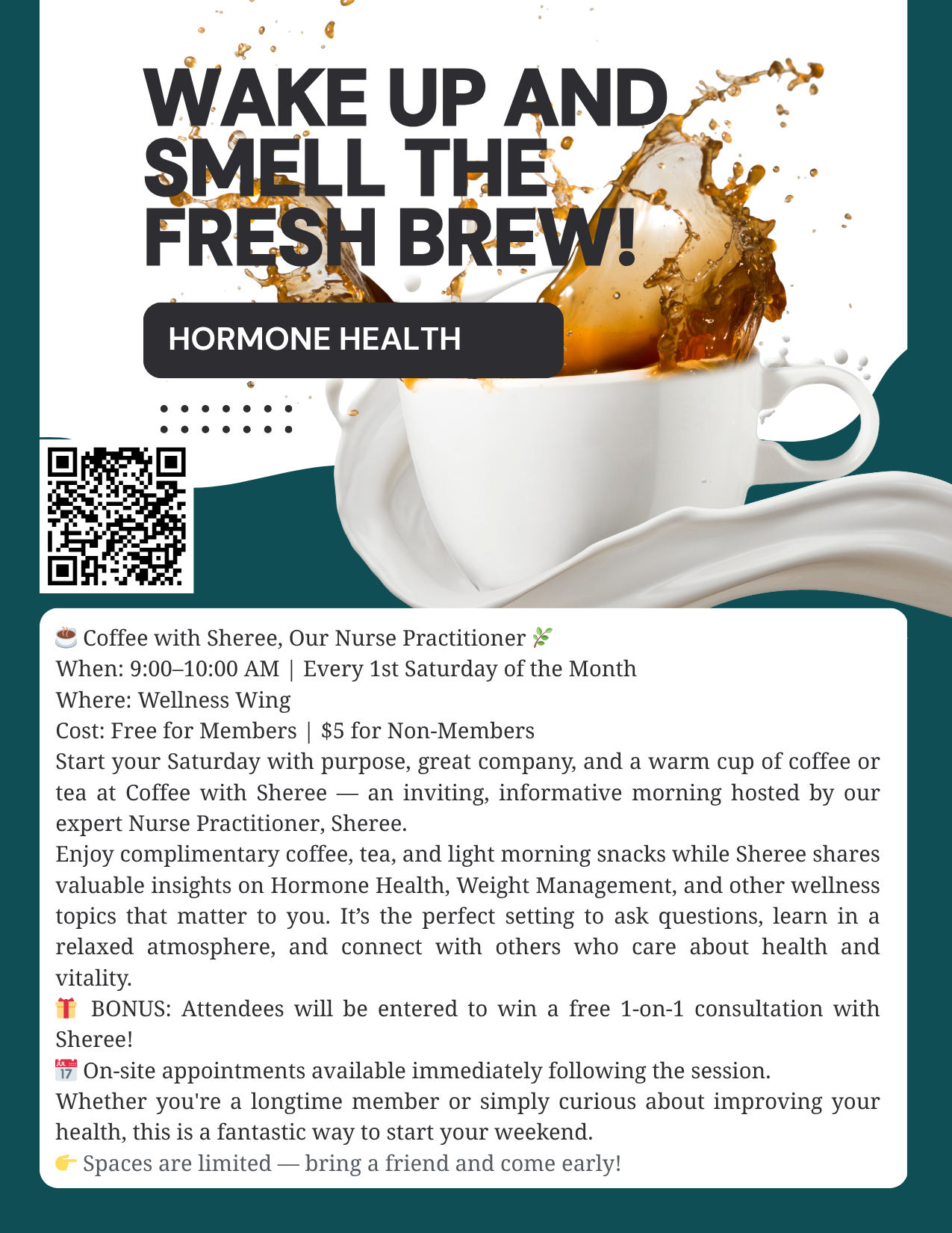 Flyer: Coffee cup with splash, 