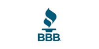 Blue BBB logo with a stylized flame/torch icon above the letters BBB