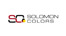 A logo for solomon colors is on a white background.