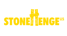 A yellow logo for stonehenge us on a white background