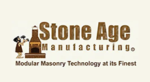 The stone age manufacturing logo is a modular masonry technology at its finest.