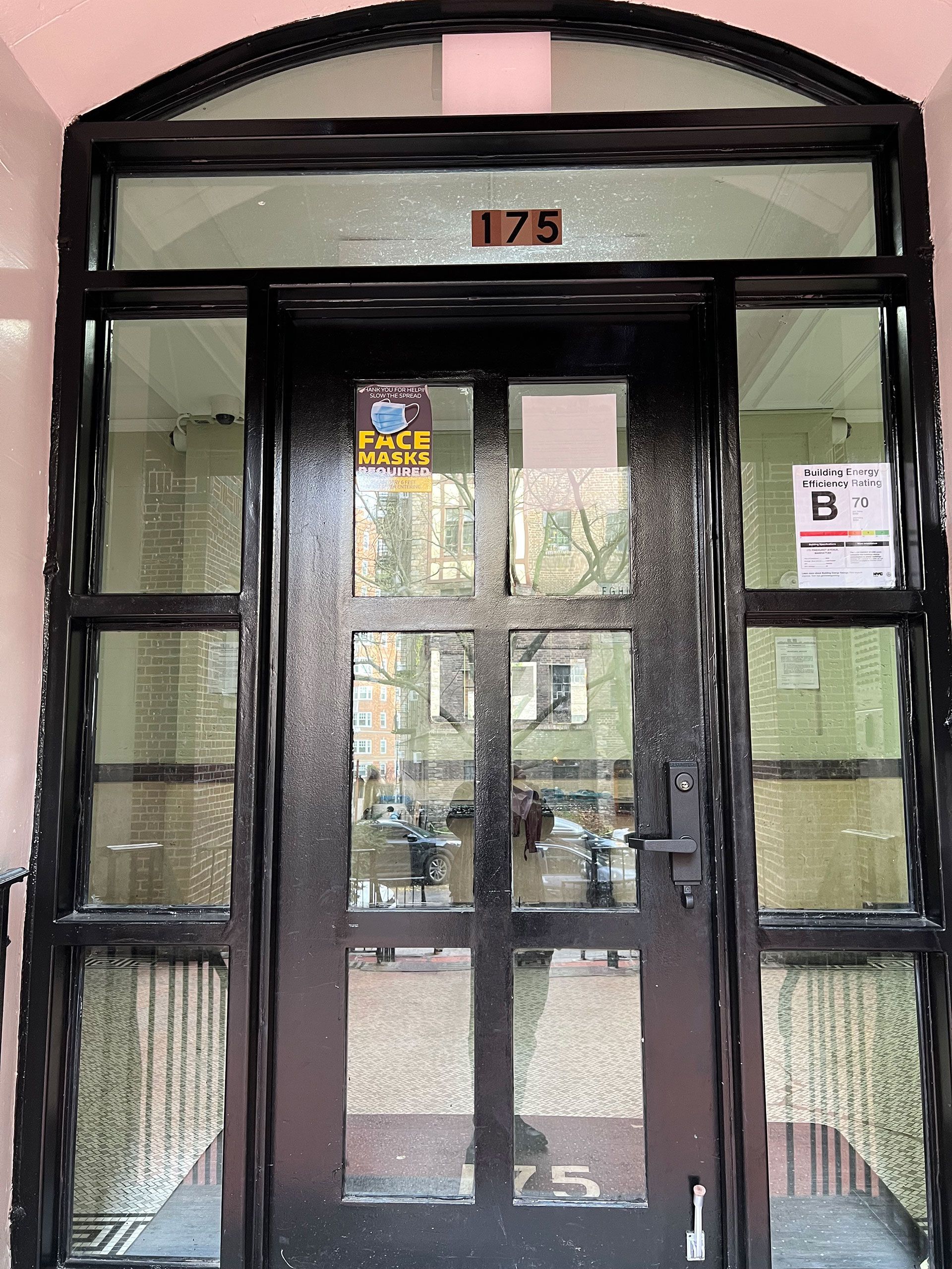 A door with the number 175 on it