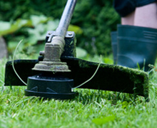 Grass trimmer close up