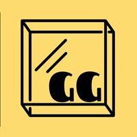 Black outlined glass box icon on a yellow background with &ldquo;GG&rdquo; inside.