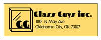 Logo for Clay Inc., with address 1801 N May Ave, Oklahoma City, OK 73107 on a gold background