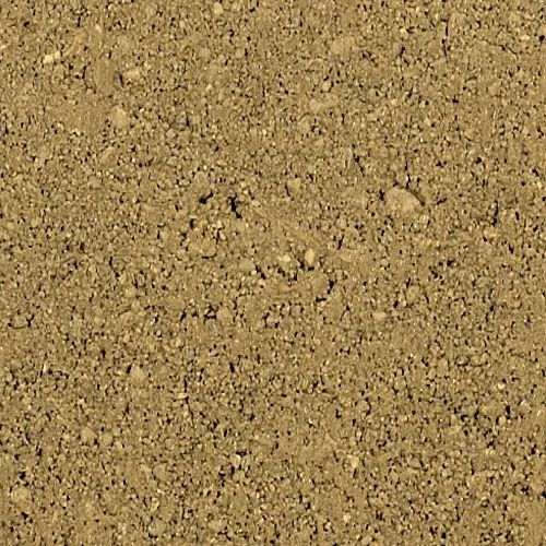 Close-up of brown, granular soil with small rocks and varying textures.