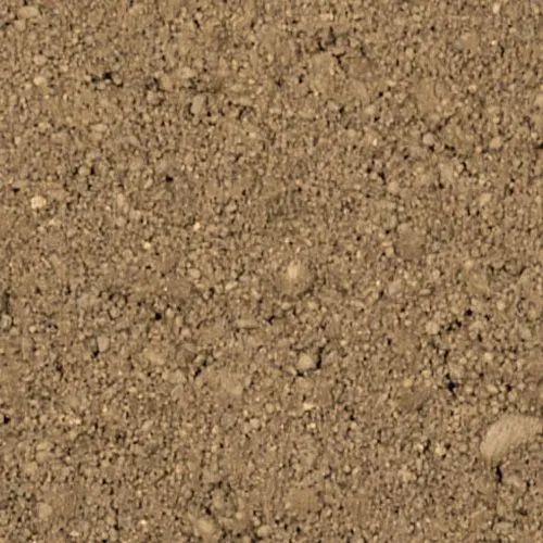 Close-up of brown soil with small rocks and pebbles.