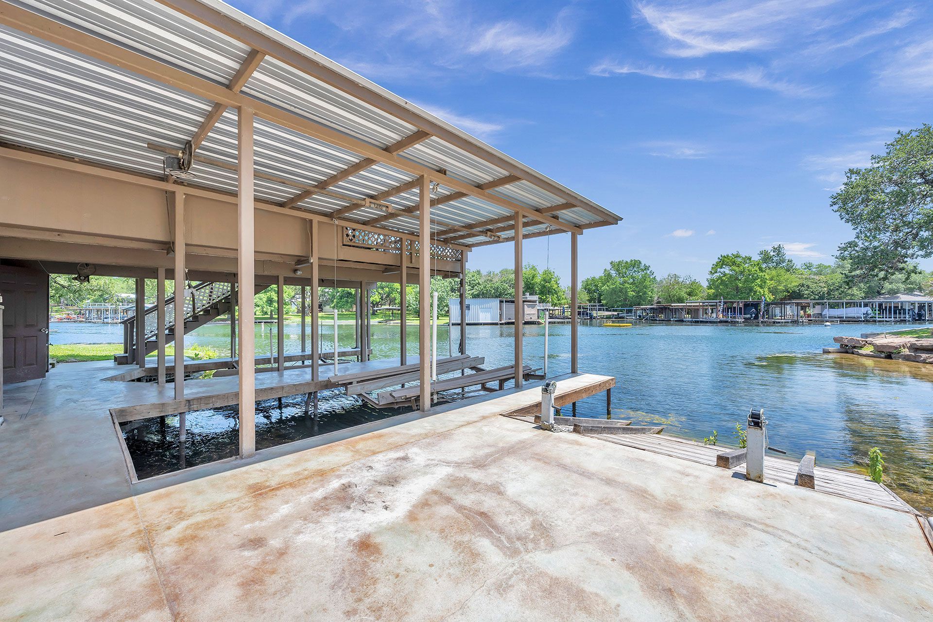 vacation rental deck and lake