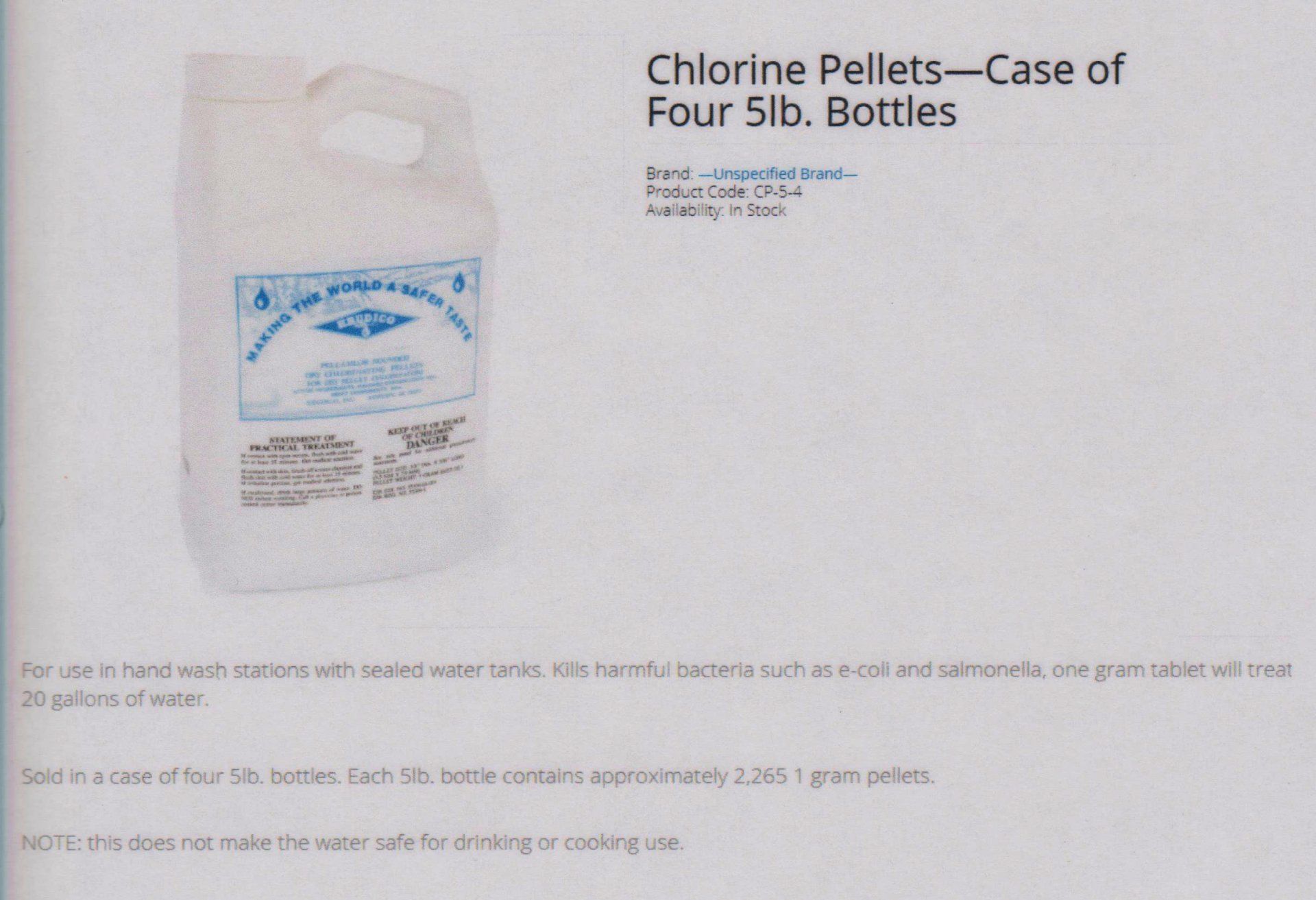 Chlorine pellets