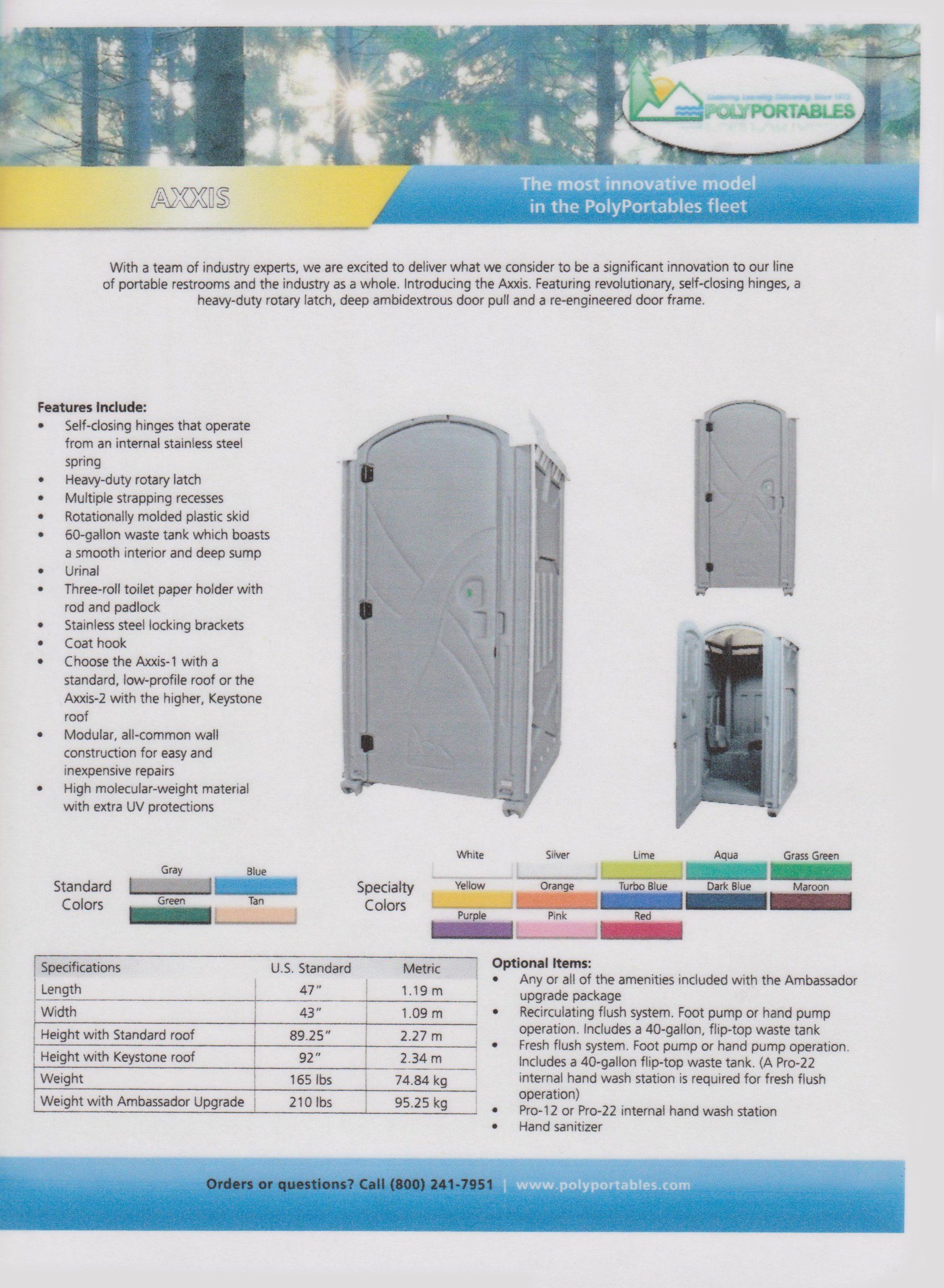 Portable toilet features