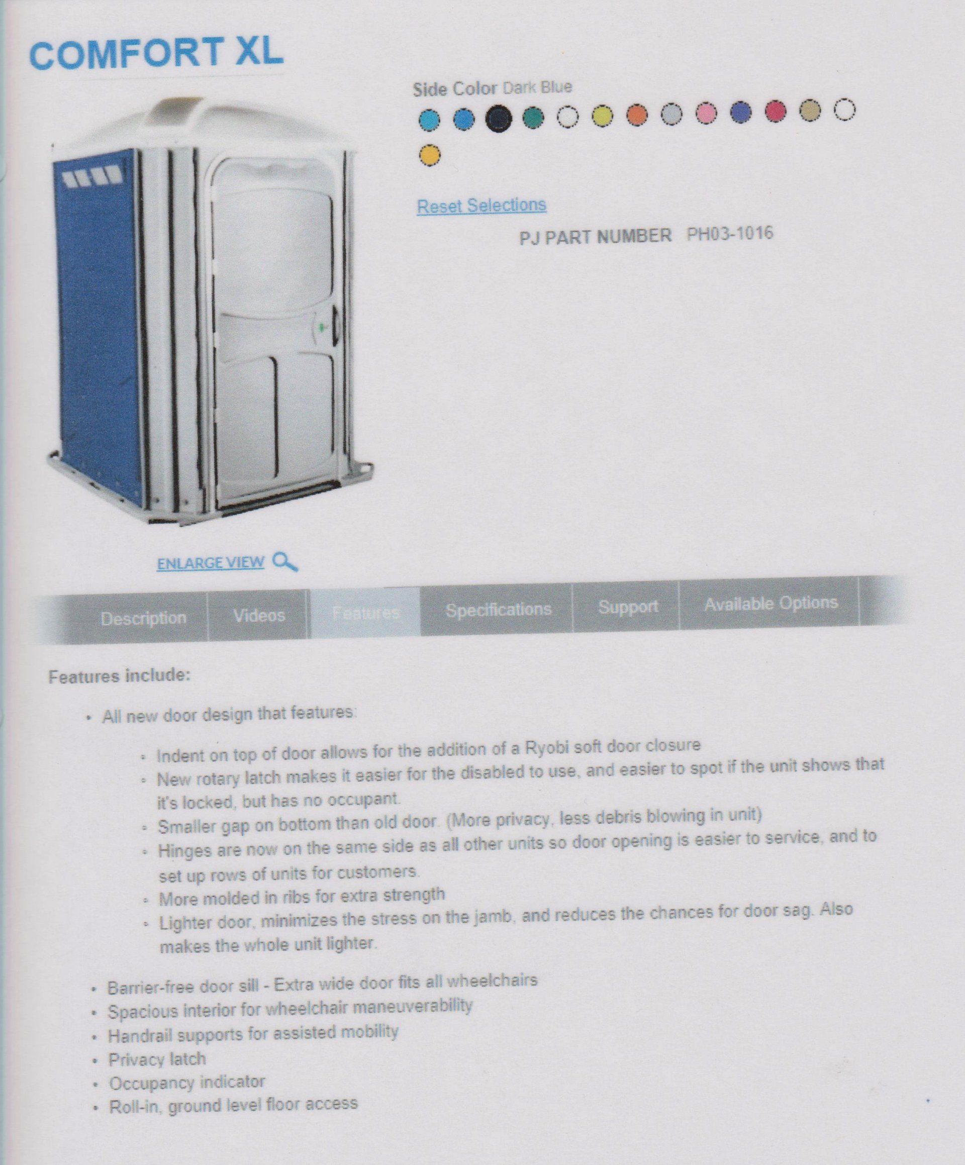 Portable toilet features