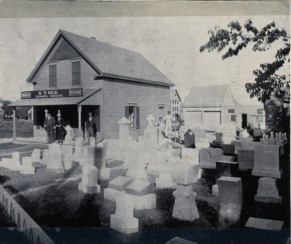 An old black and white photo of Rex Monumental Works