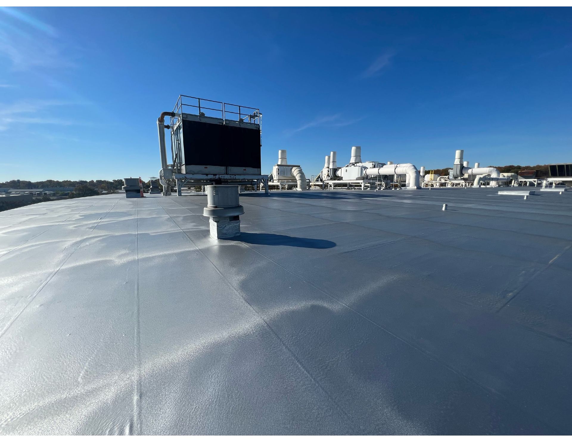 The roof of a building with a sign that says ' e-cycle ' on it