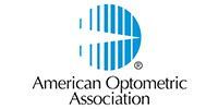 American Optometric Association logo with blue eye icon and black text