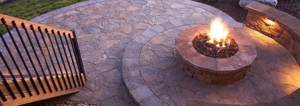 Patio with a fire pit