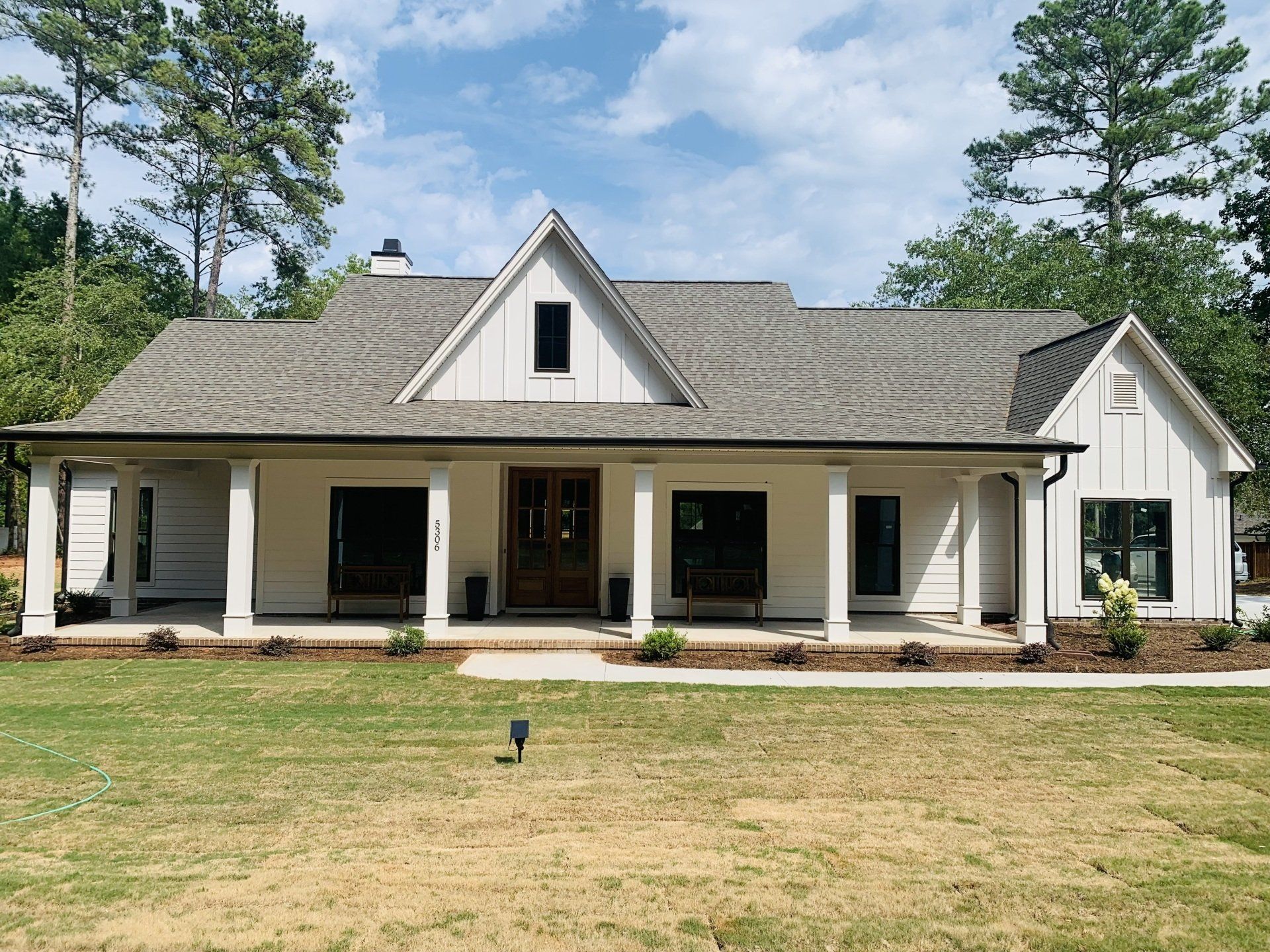 lawn and front of house