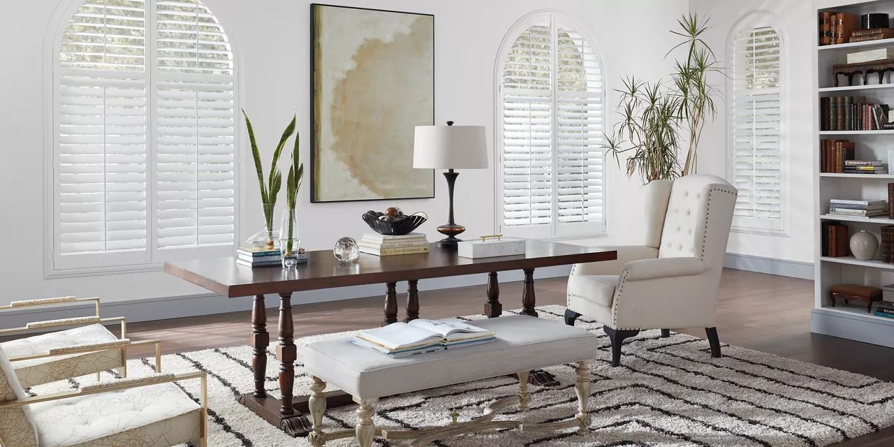 Office space with composite shutters on the windows