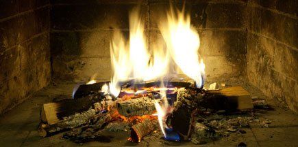 Beautiful burning fireplace