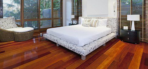 Bedroom durable hardwood flooring