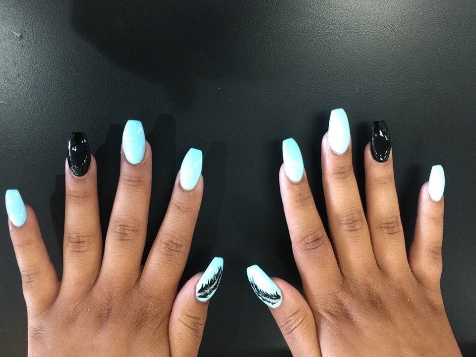 Black and white nails