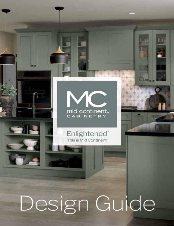 the cover of a mid continent cabinetry design guide