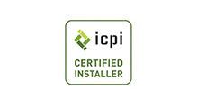 ICPI Certified Installer badge with green icon and text on white background