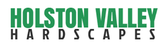 Holston Valley Hardscapes logo in green and black text on a white background