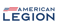 American Legion logo with stylized American flag and text