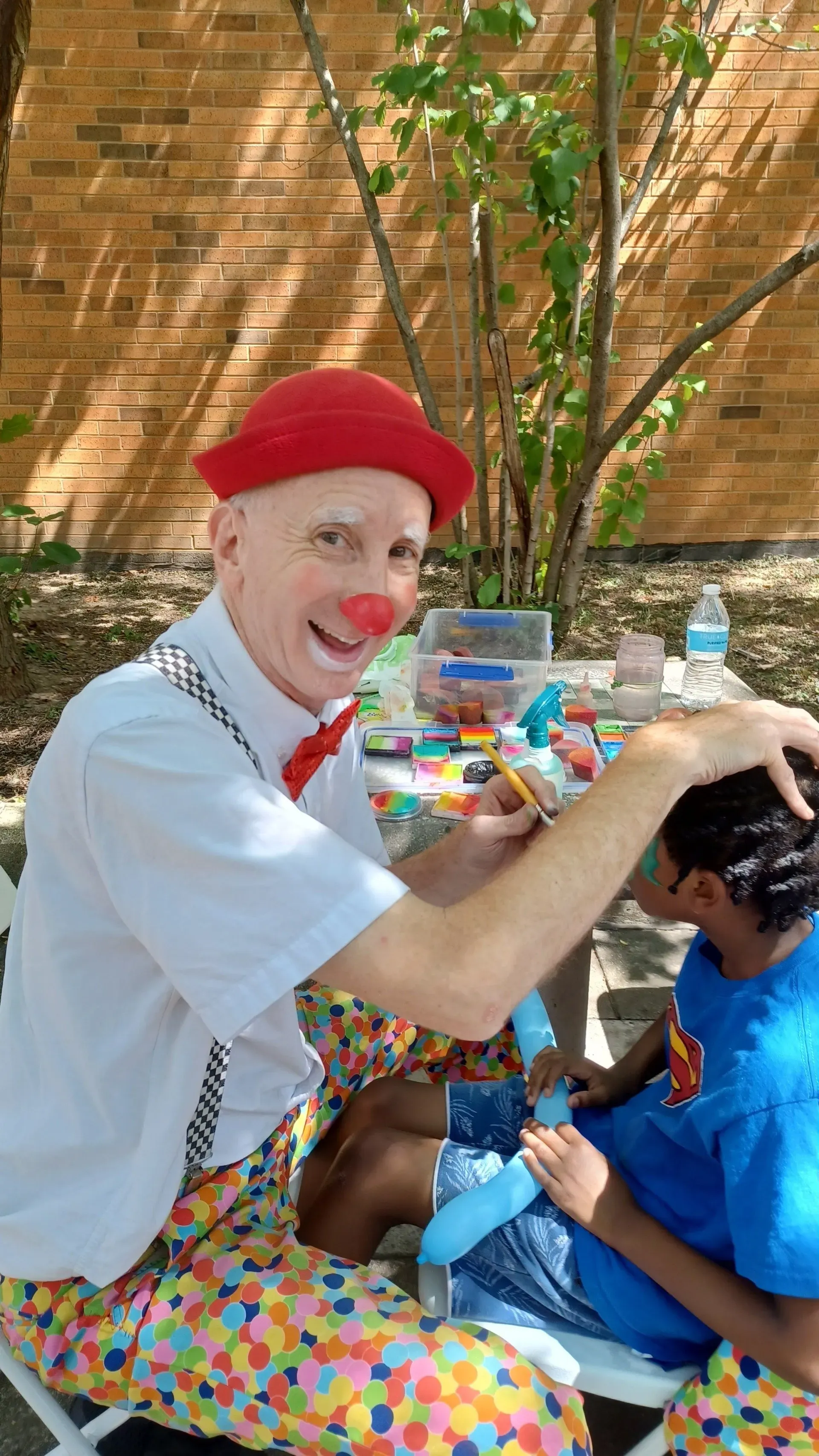Clown face painting